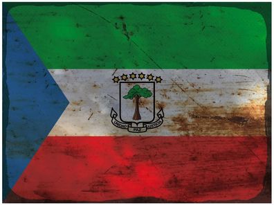 Blechschild Flagge Äquatorialguinea 30x20 cm Flag Rost Deko Schild tin sign