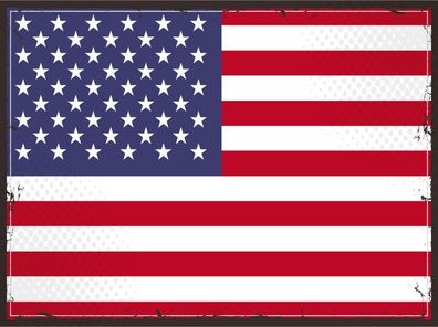 Blechschild Flagge Vereinigte Staaten 30x20 cm Retro States Deko Schild tin sign