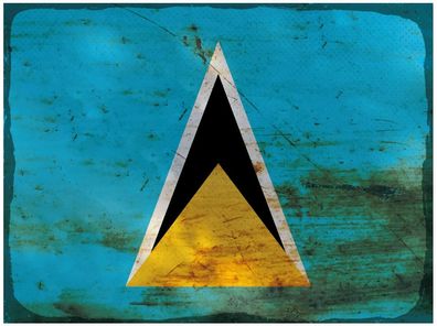 Blechschild Flagge Saint Lucia 30x20 cm Saint Lucia Rost Deko Schild tin sign