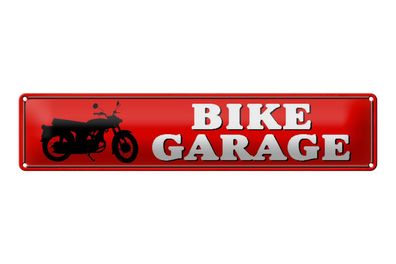 Blechschild Straßenschild 46x10 cm Bike Garage Motorrad Deko Schild tin sign