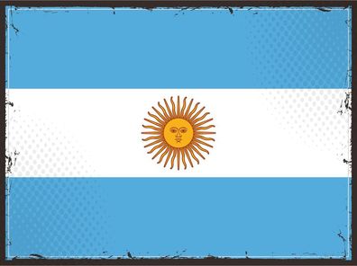 Blechschild Flagge Argentinien 30x20cm Retro Flag Argentina Deko Schild tin sign