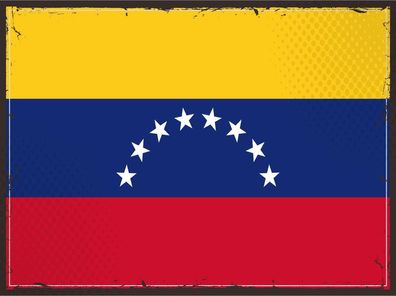Blechschild Flagge Venezuela 30x20 cm Retro Flag Venezuela Deko Schild tin sign