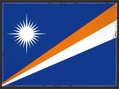 Blechschild Flagge Marshallinseln 30x20 cm Retro Flag Deko Schild tin sign