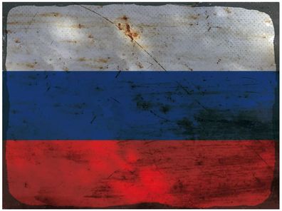 Blechschild Flagge Russland 30x20 cm Flag of Russia Rost Deko Schild tin sign