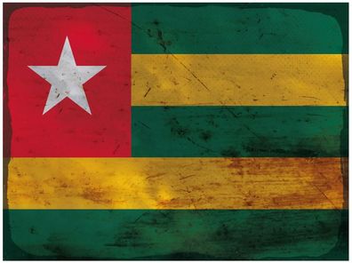 Blechschild Flagge Togo 30x20 cm Flag of Togo Rost Deko Schild tin sign