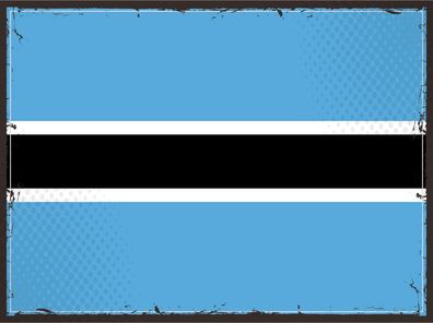 Blechschild Flagge Botswana 30x20 cm Retro Flag of Botswana Deko Schild tin sign
