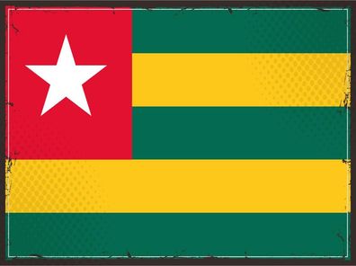 Blechschild Flagge Togo 30x20 cm Retro Flag of Togo Deko Schild tin sign