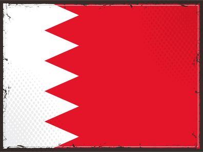 Blechschild Flagge Bahrain 30x20 cm Retro Flag of Bahrain Deko Schild tin sign