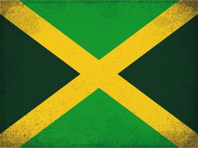 Blechschild Flagge Jamaika 30x20 cm Flag of Jamaica Vintage Deko Schild tin sign