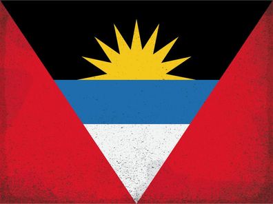 Blechschild Flagge Antigua und Barbuda 30x20cm Flag Vintage Deko Schild tin sign