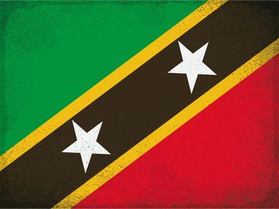 Blechschild Flagge St. Kitts und Nevis 30x20cm Flag Vintage Deko Schild tin sign