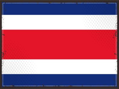 Blechschild Flagge Costa Rica 30x20 cm Retro Costa Rica Deko Schild tin sign