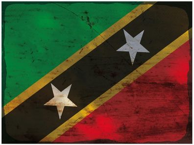 Blechschild Flagge St. Kitts und Nevis 30x20 cm Flag Rost Deko Schild tin sign