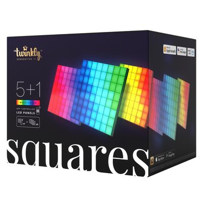 Twinkly Smarte LED Panel Squares 6 ( 5 + 1 Master) Starter-Paket - Smartes Innenlic