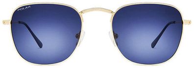 Sonnenbrille Detroit polarisiert Kat. 4 Edelstahl gold/ blau