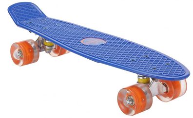 Skateboard Mit Led-Beleuchtung 55,5 Cm Blau/ Orange