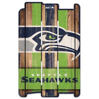 NFL Seattle Seahawks Plank Fence Wood Sign Holzschild Holz Deko Zaun 43x28cm