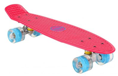Skateboard Mit Led-Beleuchtung 55,5 Cm Rosa/ Blau
