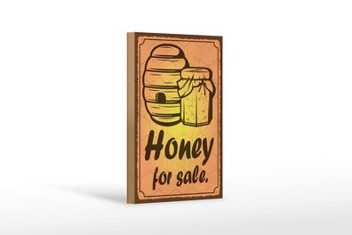 Holzschild Hinweis 12x18 cm Honey for sale Honig Verkauf Deko Schild wooden sign