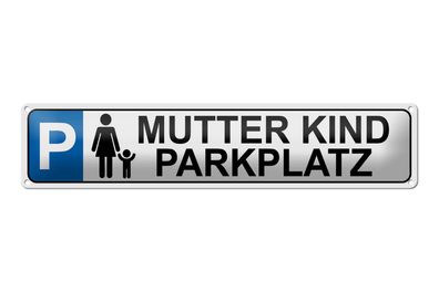 Blechschild Parken 46x10 cm Parkplatz Mutter Kind Deko Schild tin sign