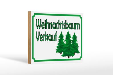 Holzschild Hinweis 18x12 cm Weihnachtsbaum Verkauf Holz Deko Schild wooden sign