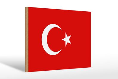 Holzschild Flagge Türkei 30x20 cm Flag of Turkey Deko Schild wooden sign