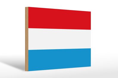 Holzschild Flagge Luxemburgs 30x20 cm Flag of Luxembourg Deko Schild wooden sign