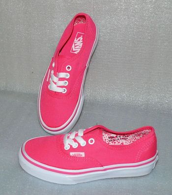 Vans UY Authentic K'S Kinder Schuhe Sneaker Gr 31 UK13 Neon Splatter Pink Weiß