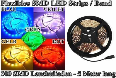 Designer SMD LED Strip Leiste 5m 300 Streife LED Beleuchtung SMD LICHT Weiß
