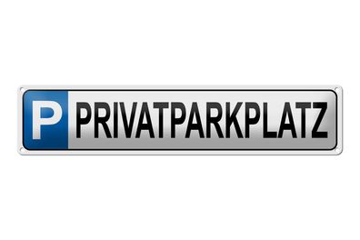 Blechschild Parken 46x10 cm Privatparkplatz Metall Deko Schild tin sign