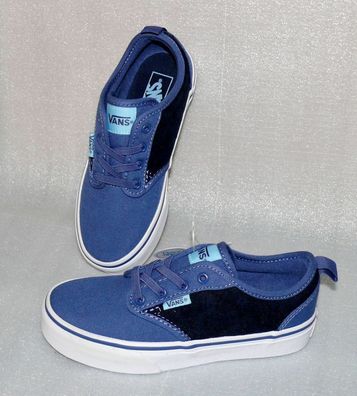 Vans Atwood Y'S Canvas Kinder Schuhe Sneaker Gr 31 UK13 Checkered Blau Navy Weiß