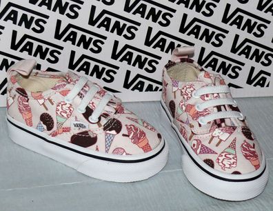 Vans Authentic V LACE SLIP-ON T'S Canvas Kinder Schuhe Sneaker EU 21 ICE CREAM