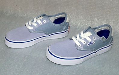 Vans Chima Ferguson Pro Y'S Rauleder Kinder Schuhe Sneaker Gr 31 UK13 Blau Weiß