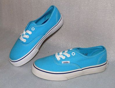 Vans Authentic K'S Canvas Kinder Schuhe Sneaker Gr 31 UK13 Cyan Blue True White