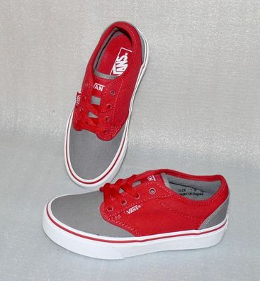 Vans Atwood Y'S Canvas Kinder Schuhe Freizeit Sneaker Gr 31 UK13 2 Tone Grau Rot