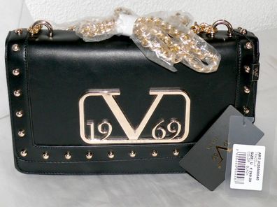 Versace VI20AI0040 Tracolla 19V69 Italia Leder Damen Schulter Tasche Schwarz Gol