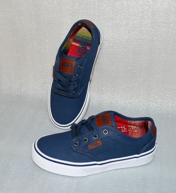 Vans Atwood Deluxe Y'S Canvas Kinder Schuhe Sneaker Gr 31 UK13 Waxed Dress Blau