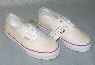 Vans UY Authentic U'S Canvas Kids Schuhe Sneaker 31 UK13 Glitter Rainbow White