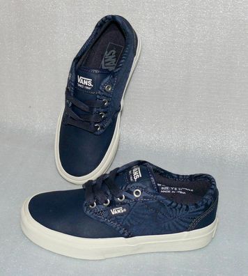 Vans Atwood Deluxe Y'S Leder Kinder Schuhe Sneaker Gr 31 UK13 C&L Palms Dk. Blau