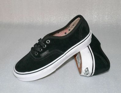 Vans Authentic K'S Suede Rau Leder Kinder Schuhe Sneaker 31 UK 13 Schwarz Weiß