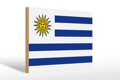 Holzschild Flagge Uruguays 30x20 cm Flag of Uruguay Deko Schild wooden sign