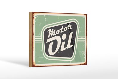 Holzschild Retro 18x12 cm Motor oil Motoröl Auto Holz Deko Schild wooden sign
