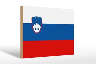 Holzschild Flagge Sloweniens 30x20 cm Flag of Slovenia Deko Schild wooden sign