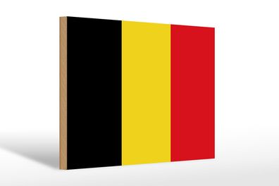 Holzschild Flagge Belgiens 30x20 cm Flag of Belgium Deko Schild wooden sign