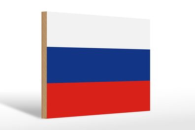 Holzschild Flagge Russlands 30x20 cm Flag of Russia Deko Schild wooden sign