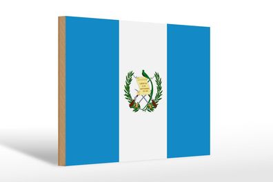 Holzschild Flagge Guatemalas 30x20 cm Flag of Guatemala Deko Schild wooden sign