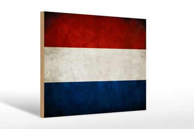 Holzschild Flagge 30x20 cm Niederlande Holland Fahne Deko Schild wooden sign