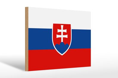 Holzschild Flagge Slowakei 30x20 cm Flag of Slovakia Deko Schild wooden sign