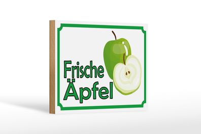 Holzschild Hinweis 18x12 cm frische Äpfel Verkauf Hofladen Schild wooden sign