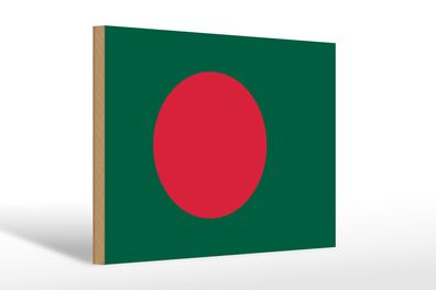 Holzschild Flagge Bangladesch 30x20 cm Flag of Bangladesh Deko Schild wooden sign